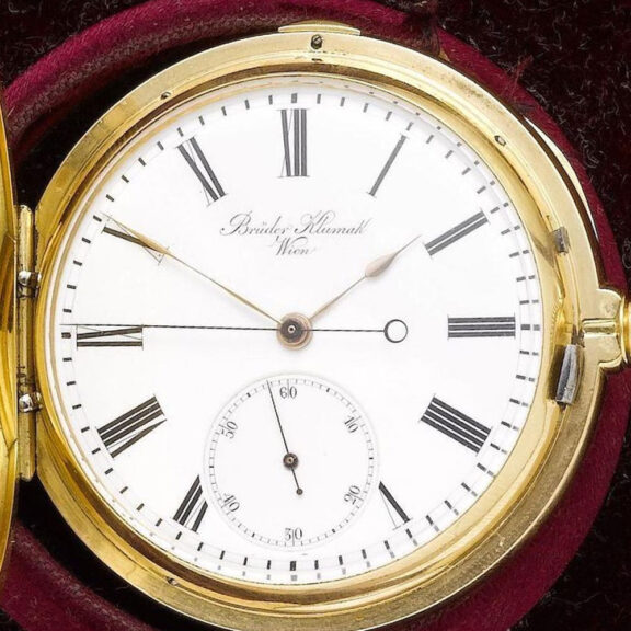 Austrian 18 carat gold chronograph pocket watch Circa 1890 Austrian 18 carat gold chronograph pocket watch Circa 1890
