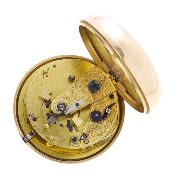 English 18K gold open faced chronometer watch Circa 1803