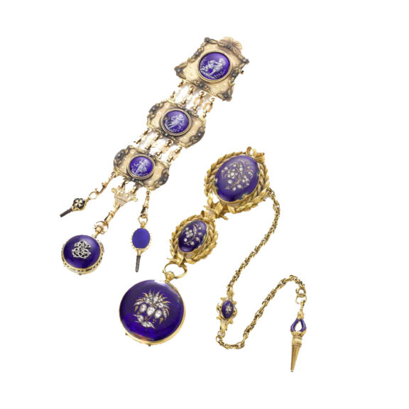 French gold, enamel and diamond-set watches Circa 1880