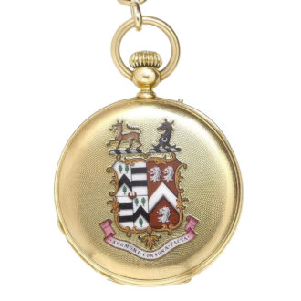 French gold half hunter keyless lever pocket watch Circa 1880