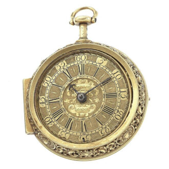 English repeating Repoussé verge pocket watch Circa 1720