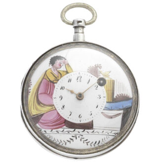French silver and enamel open faced verge watch Circa 1795