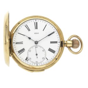 Swiss 14K gold quarter repeating lever pocket watch Circa 1890