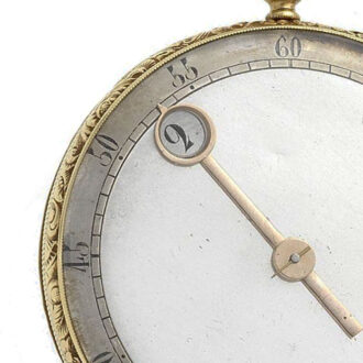 Unusual Swiss 18K gold jump hour open faced watch Circa 1830