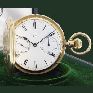 English gold chronometer watch with power reserve  Circa 1910