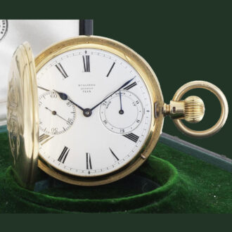 English gold chronometer watch with power reserve  Circa 1910