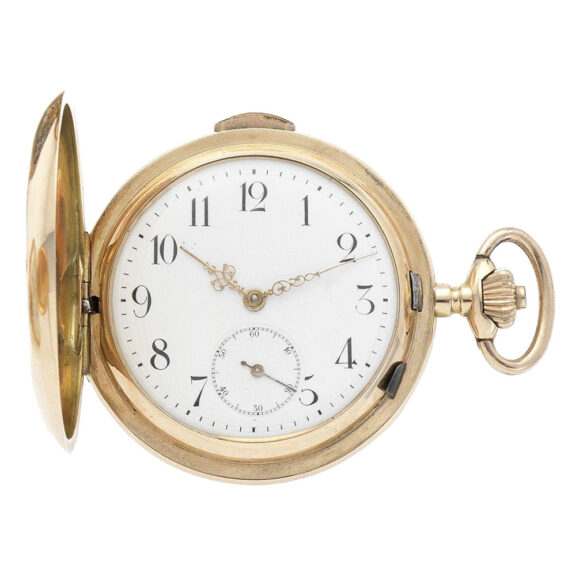 Swiss 14 carat gold quarter repeating keyless watch Circa 1890