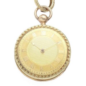 English 18K gold decorative English lever watch Circa 1825