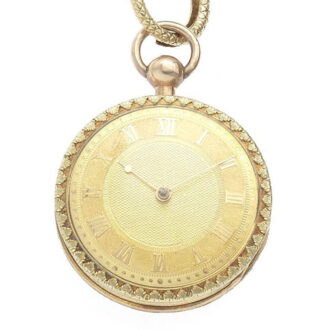 English 18K gold decorative English lever watch Circa 1825