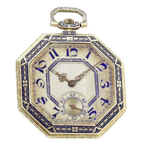 Swiss gold and enamel open faced lever watch Circa 1914 Swiss gold and enamel open faced lever watch Circa 1914