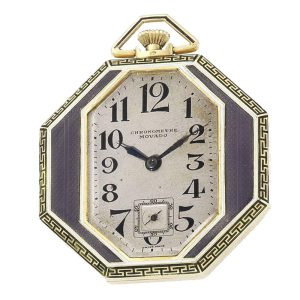 Swiss gold and Swiss gold and enamel open faced lever watch Circa 1920
