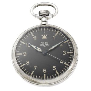German silver lever watch with power reserve indicator Circa 1971