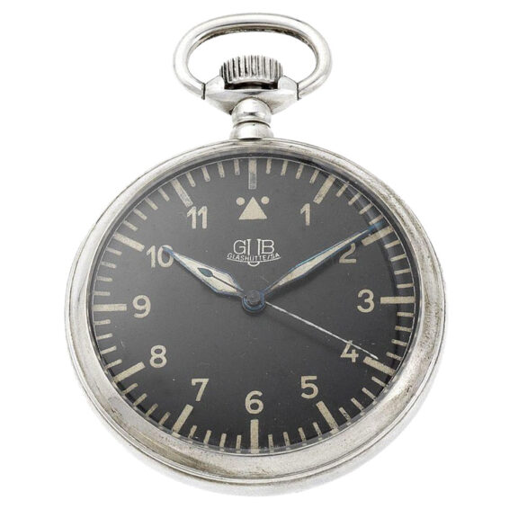 German silver lever watch with power reserve indicator Circa 1971