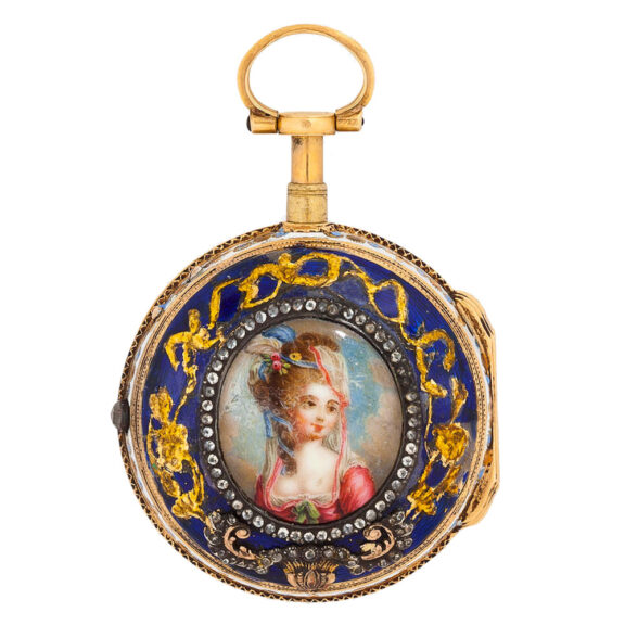 Swiss gold and enamel quarter repeating verge Circa 1780