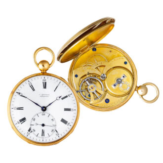 Danish 19K gold double-wheel duplex pocket watch Circa 1836