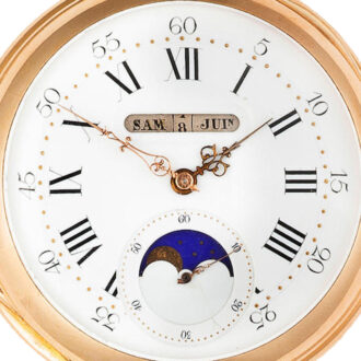 Swiss gold watch with triple calendar and moon phases Circa 1890
