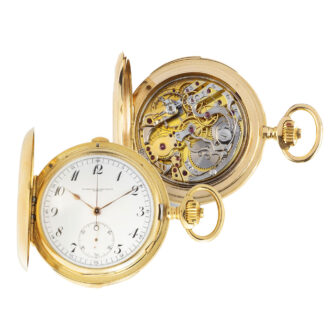 Swiss gold quarter repeating chronograph watch Circa 1914