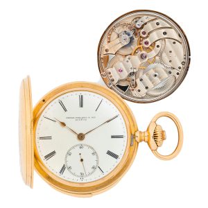 Swiss 18K gold hunting cased minute repeater Circa 1890