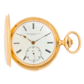 Swiss 18K gold hunting cased minute repeater Circa 1890