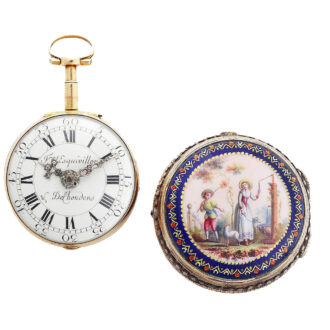 Fine Swiss 18 carat gold pair cased pendant watch Circa 1780