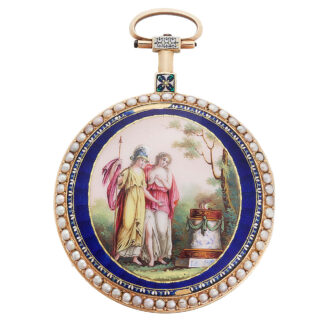 Fine Swiss 18K gold and enamel verge pocket watch Circa 1790