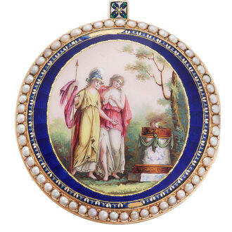 Fine Swiss 18K gold and enamel verge pocket watch Circa 1790
