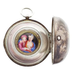 Early English silver pair cased verge pocket watch Circa 1700