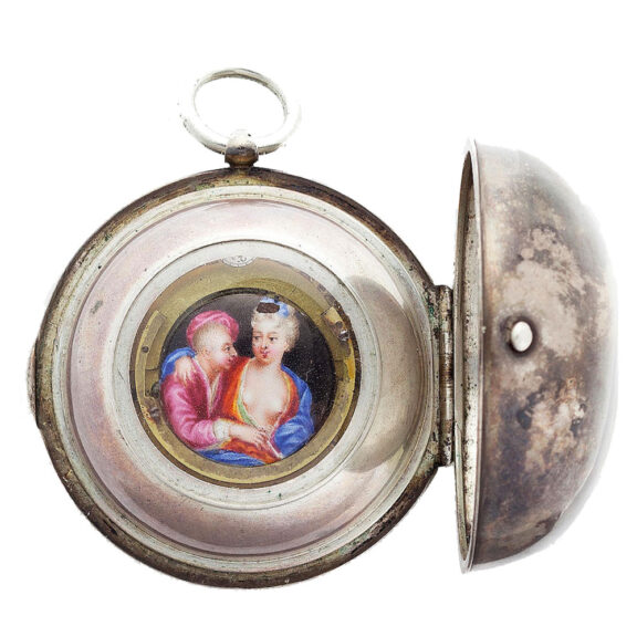 Early English silver pair cased verge pocket watch Circa 1700