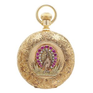 American gold, ruby and diamond-set lever watch Circa 1883