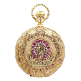 American gold, ruby and diamond-set lever watch Circa 1883