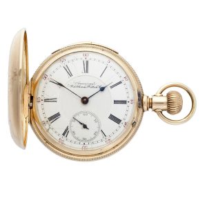 American 14K gold full hunter repeating lever watch Circa 1887