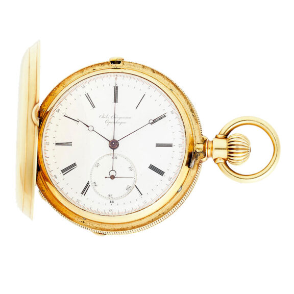 Swiss keyless wind 18 carat gold chronograph watch Circa 1880