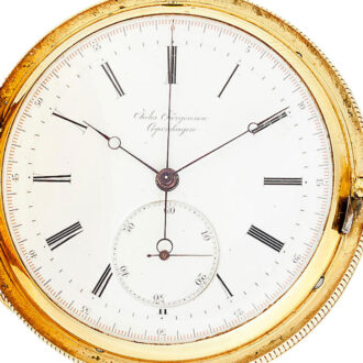 Swiss keyless wind 18 carat gold chronograph watch Circa 1880