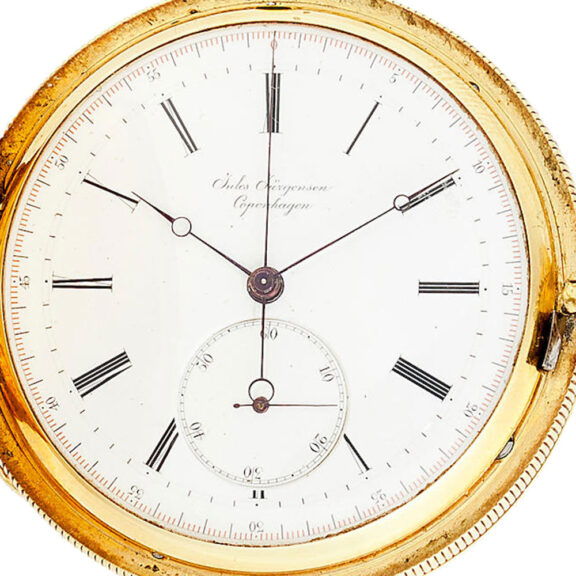 Swiss keyless wind 18 carat gold chronograph watch Circa 1880 Swiss keyless wind 18 carat gold chronograph watch Circa 1880