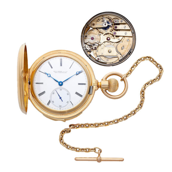 Fine Swiss gold minute repeating pocket watch Circa 1885