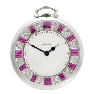 Fine Swiss 18 carat white gold keyless pocket watch Circa 1930