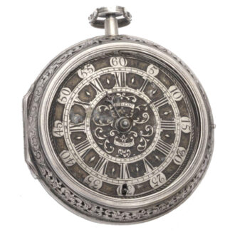 Swiss silver keywind pair cased verge clock watch Circa 1710