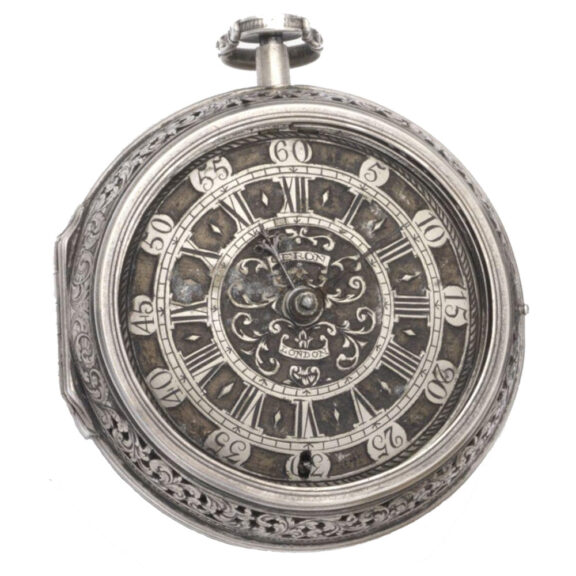 Swiss silver keywind pair cased verge clock watch Circa 1710