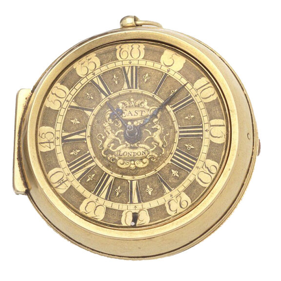 English 22 carat gold pair cased verge pocket watch Circa 1695