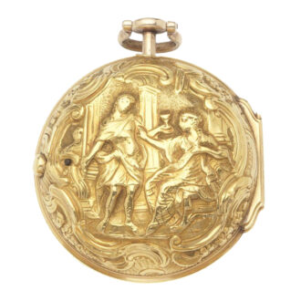 English 22K gold pair cased repousse verge watch Circa 1774