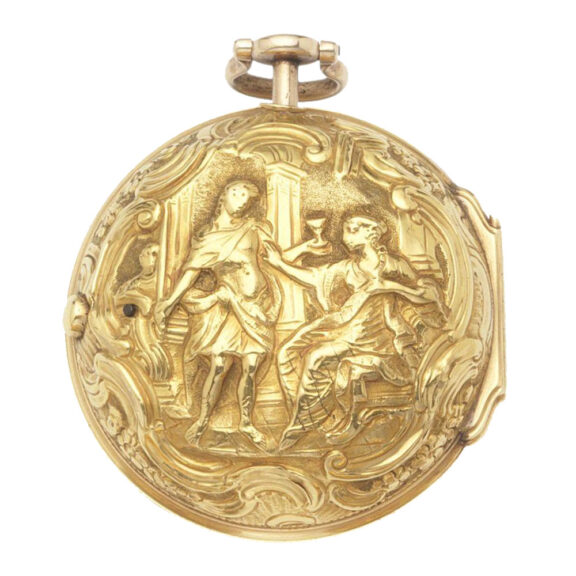English 22K gold pair cased repousse verge watch Circa 1774