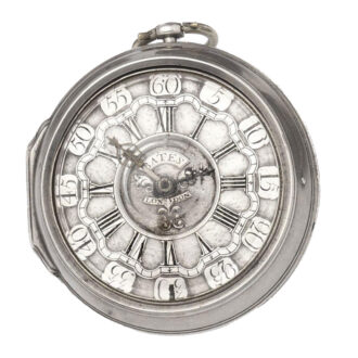 English silver pair cased plain verge pocket watch Circa 1760
