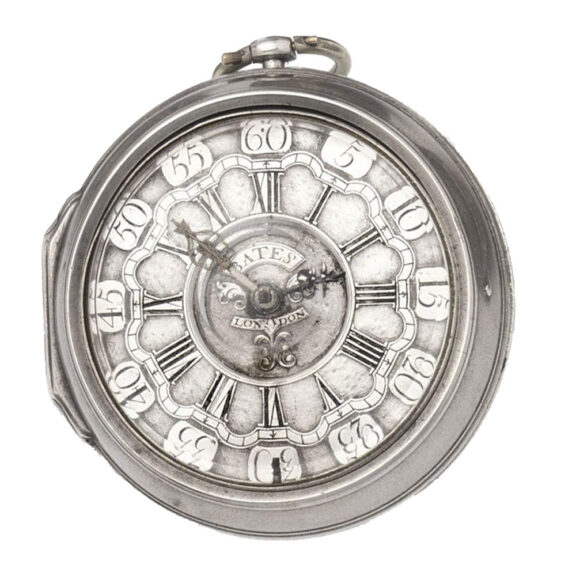 English silver pair cased plain verge pocket watch Circa 1760