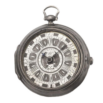 English pair cased watch with memento mori dial Circa 1730