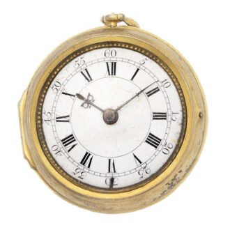 Fine early English gilt key wind verge pocket watch Circa 1700