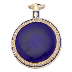 Fine English gold and enamel pearl-set lever watch Circa 1800