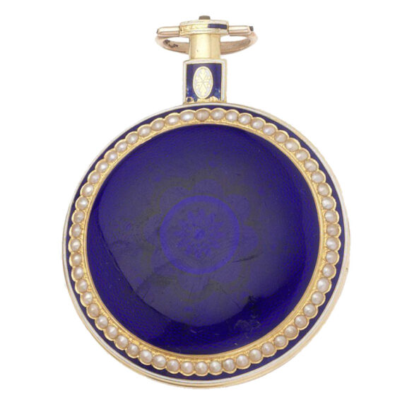 Fine English gold and enamel pearl-set lever watch Circa 1800
