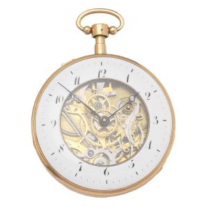 French gold skeletonized quarter repeating watch Circa 1810