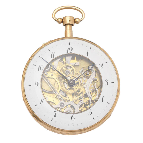 French gold skeletonized quarter repeating watch Circa 1810