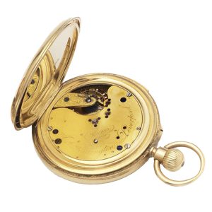 English 18K gold minute repeating keyless watch Circa 1893